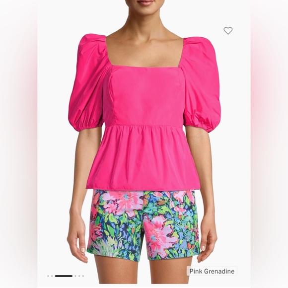 Tops - Lilly Pulitzer plume hot pink top